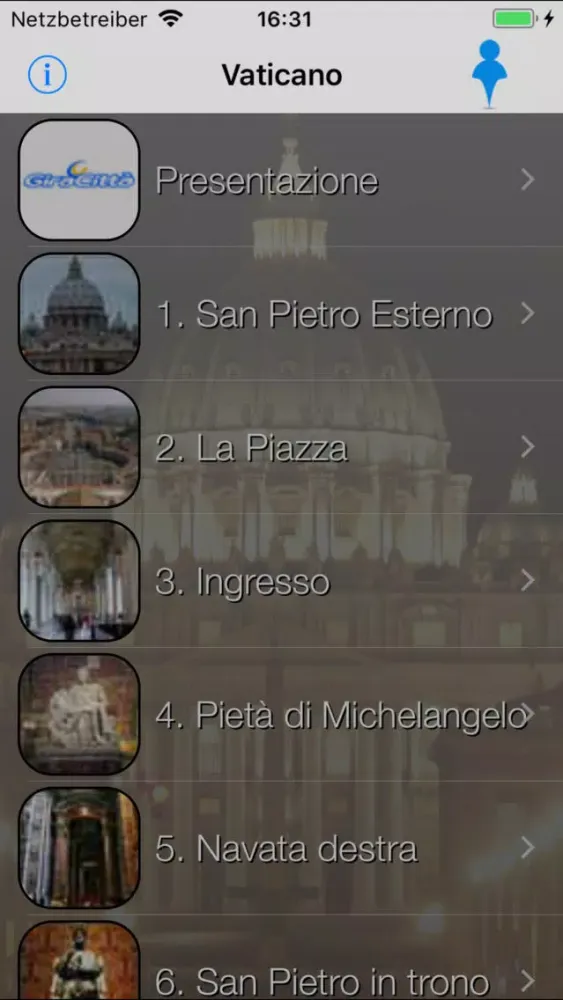 Zrzuty ekranu Vaticano Giracittà