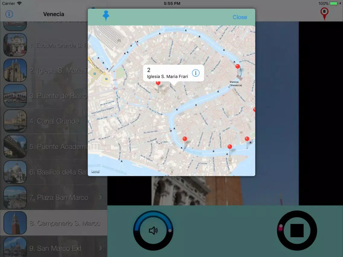 Capturas de pantalla de Venecia Giracittà Audio-guía iPad 