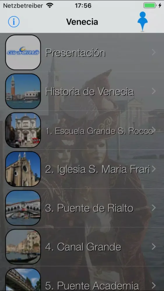 Capturas de pantalla de Venecia Giracittà Audio-guía