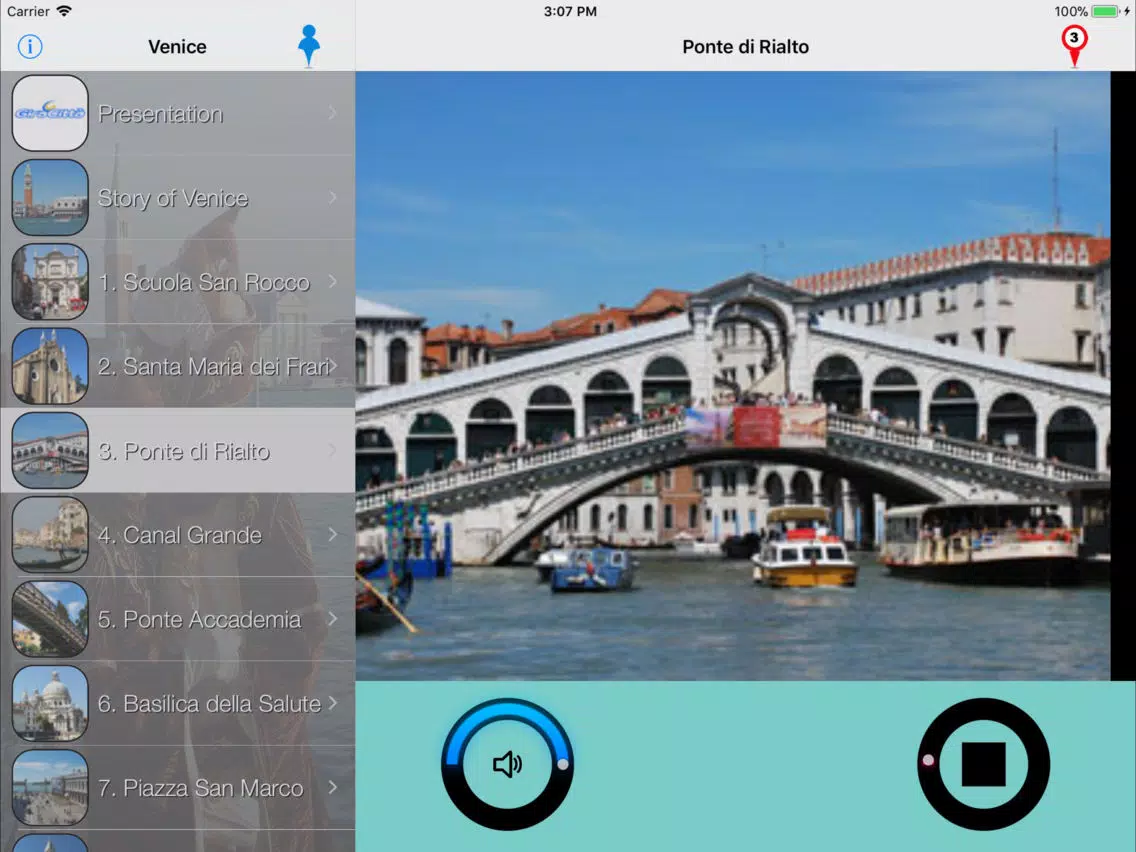 Tangkapan skrin Venice Giracittà - Audioguide iPad 