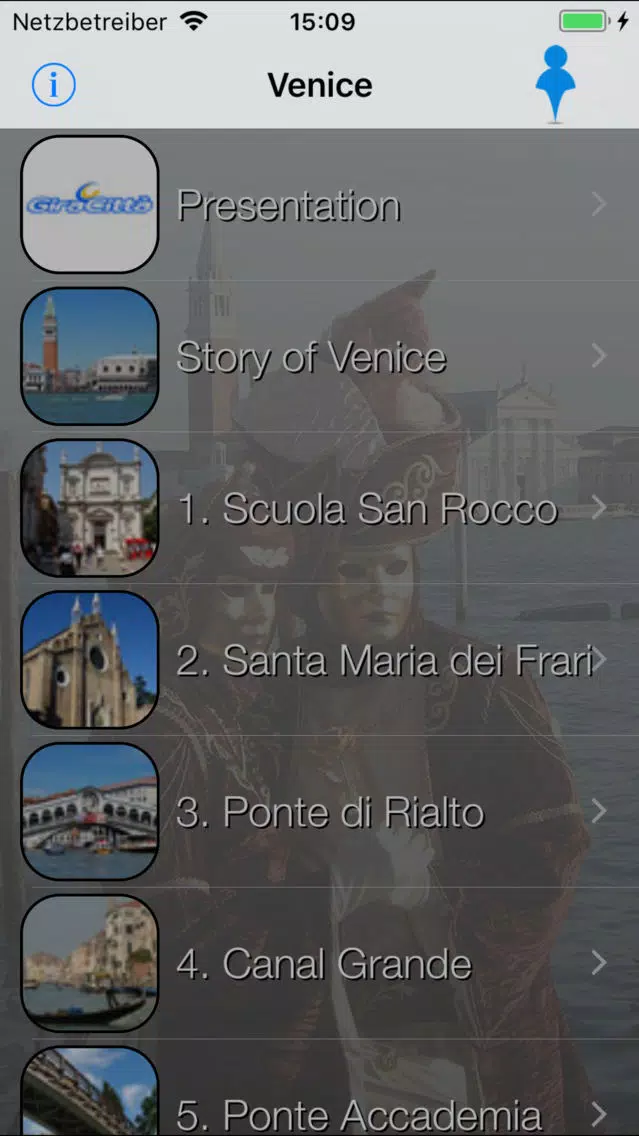 Tangkapan skrin Venice Giracittà - Audioguide