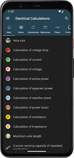 Electrical Calculations स्क्रीनशॉट