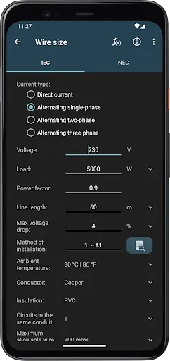 Electrical Calculations स्क्रीनशॉट