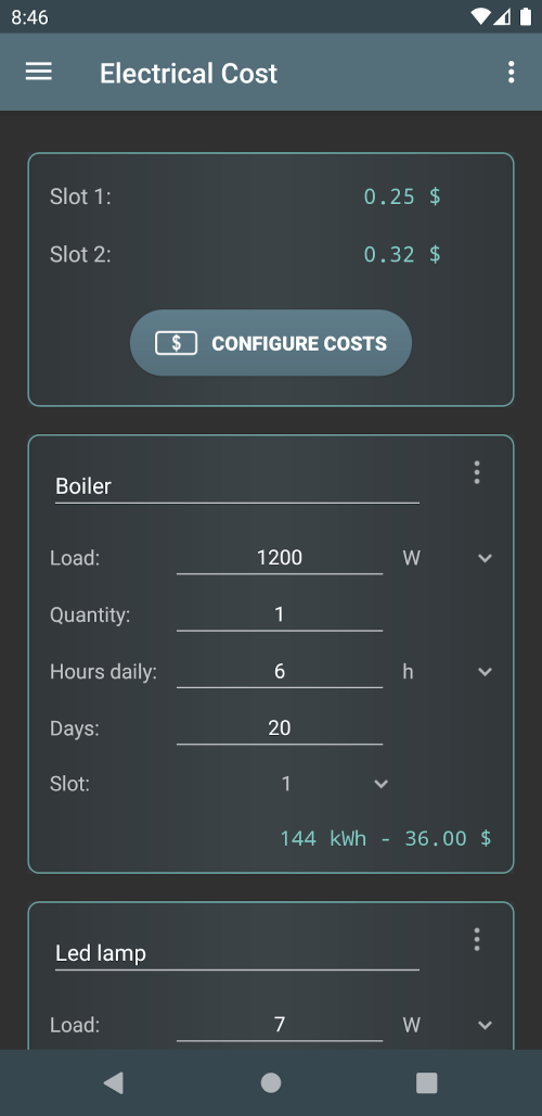 Electrical Cost-screenshot-1