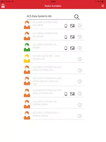 Capturas de tela do RadixContact iPad 