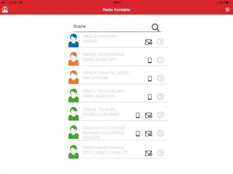 Capturas de tela do RadixContact iPad 