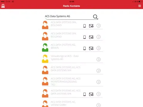 Capturas de tela do RadixContact iPad 