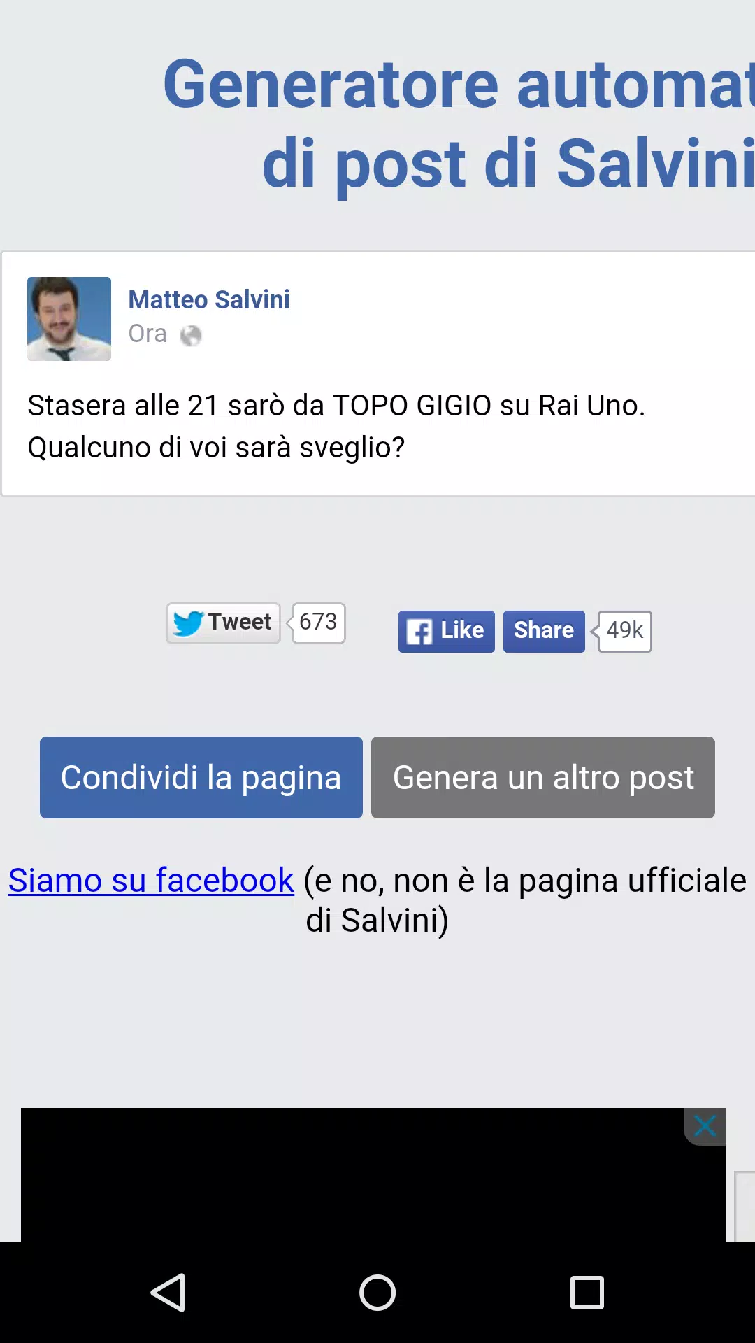 Generatore di post di Salvinicapturas de pantalla de la aplicación1