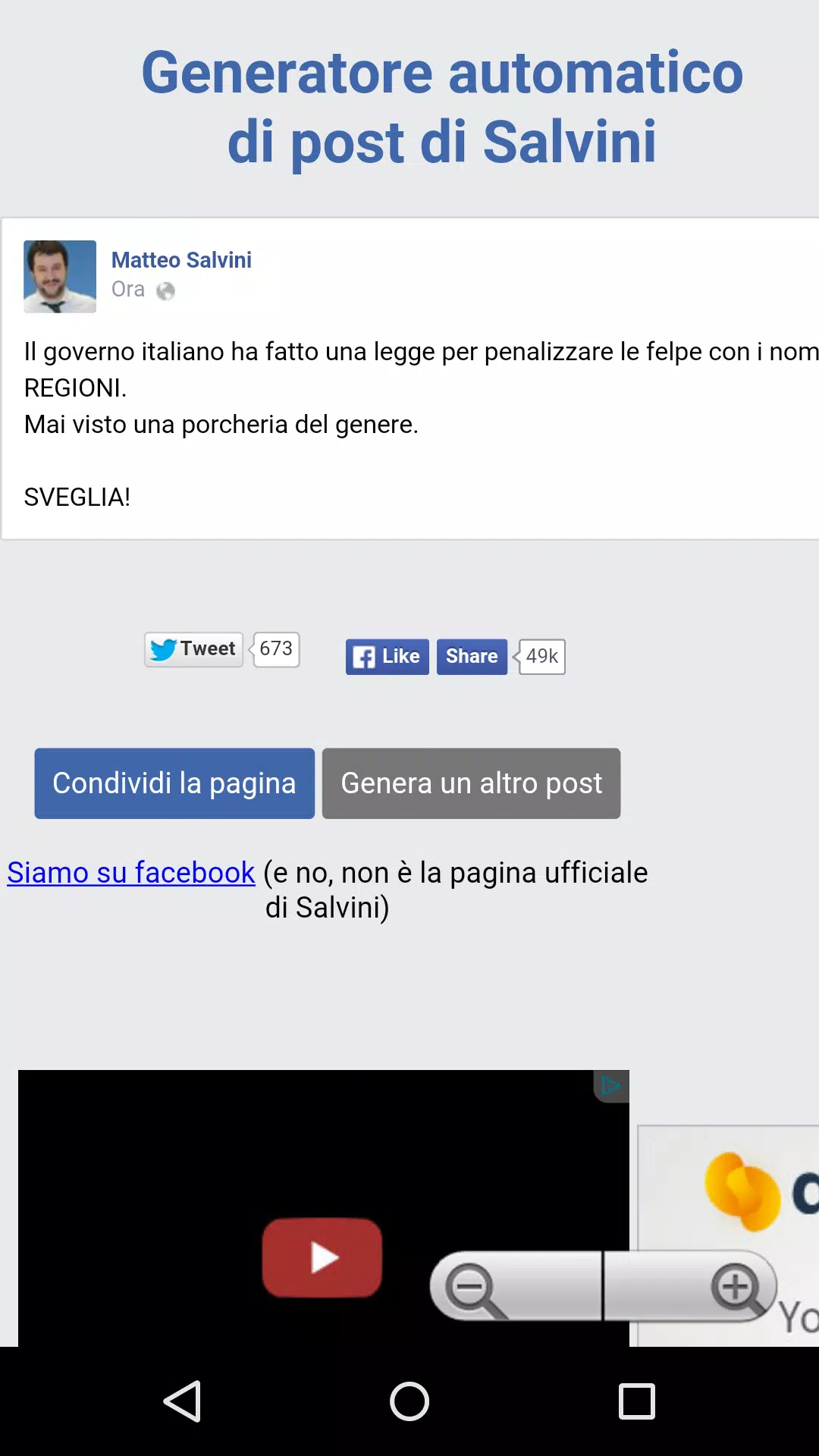 Generatore di post di Salvinicapturas de pantalla de la aplicación2
