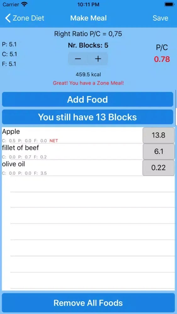 Zone Diet for Gympass スクリーンショット