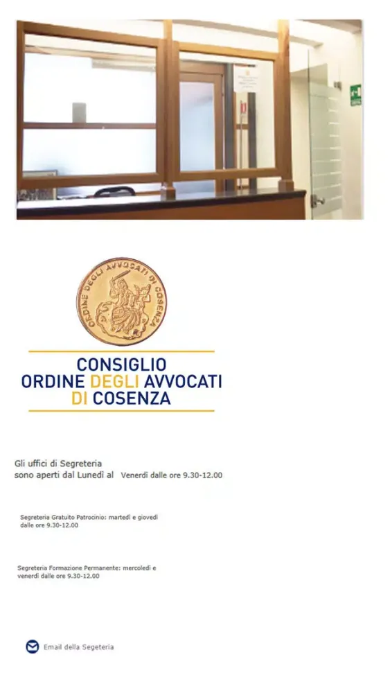 Ảnh chụp màn hình của Ordine Avvocati Cosenza