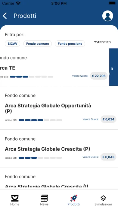 Screenshot di Arca Fondi