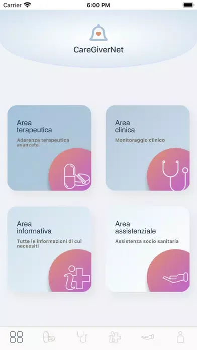 Screenshot di CareGiverNet