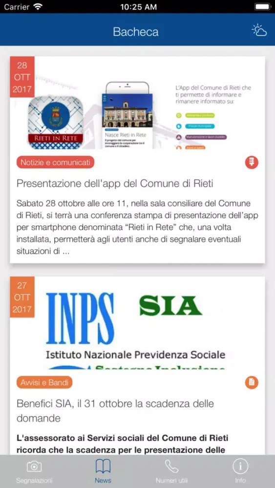 Captures d'écran de Rieti in rete