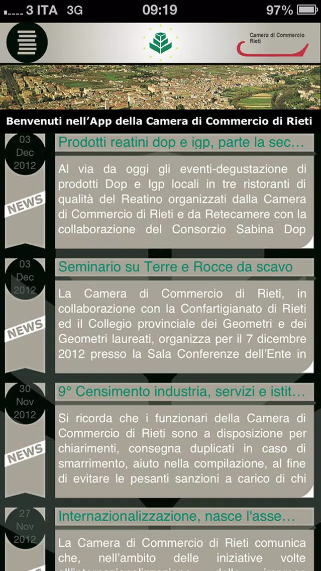Camera di Commercio di Rieti स्क्रीनशॉट