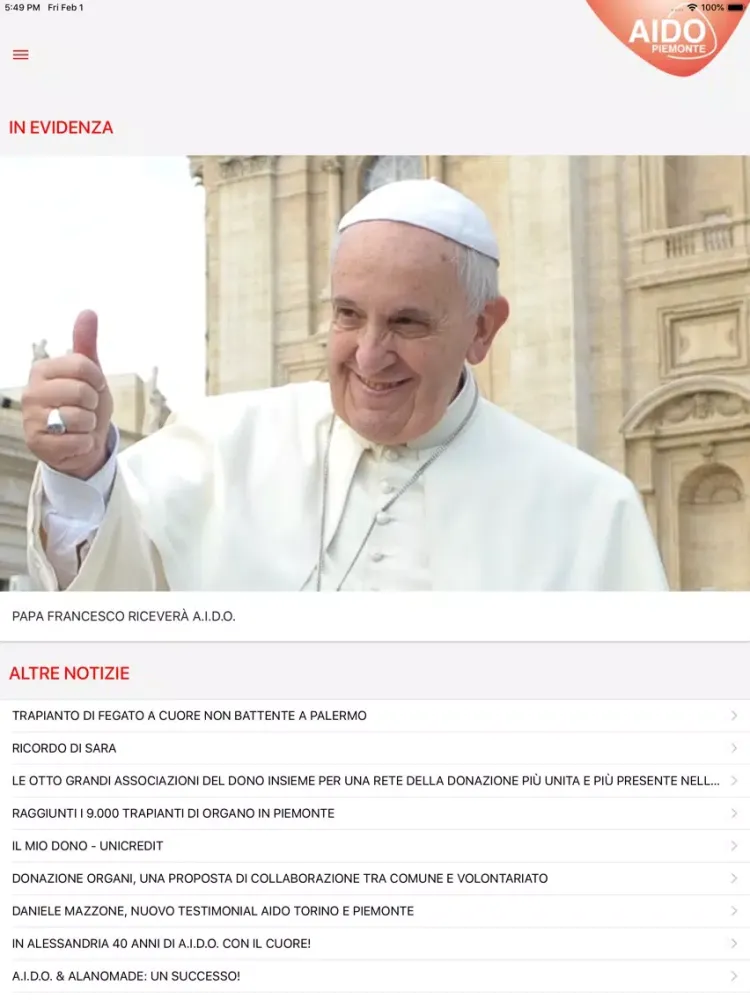 Zrzuty ekranu A.I.D.O. Piemonte Onlus iPad 