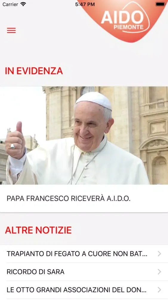 Zrzuty ekranu A.I.D.O. Piemonte Onlus