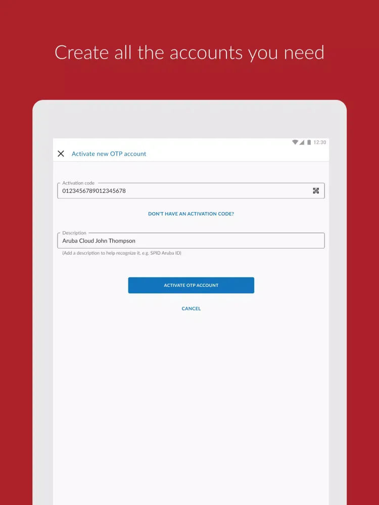Aruba OTP应用截图