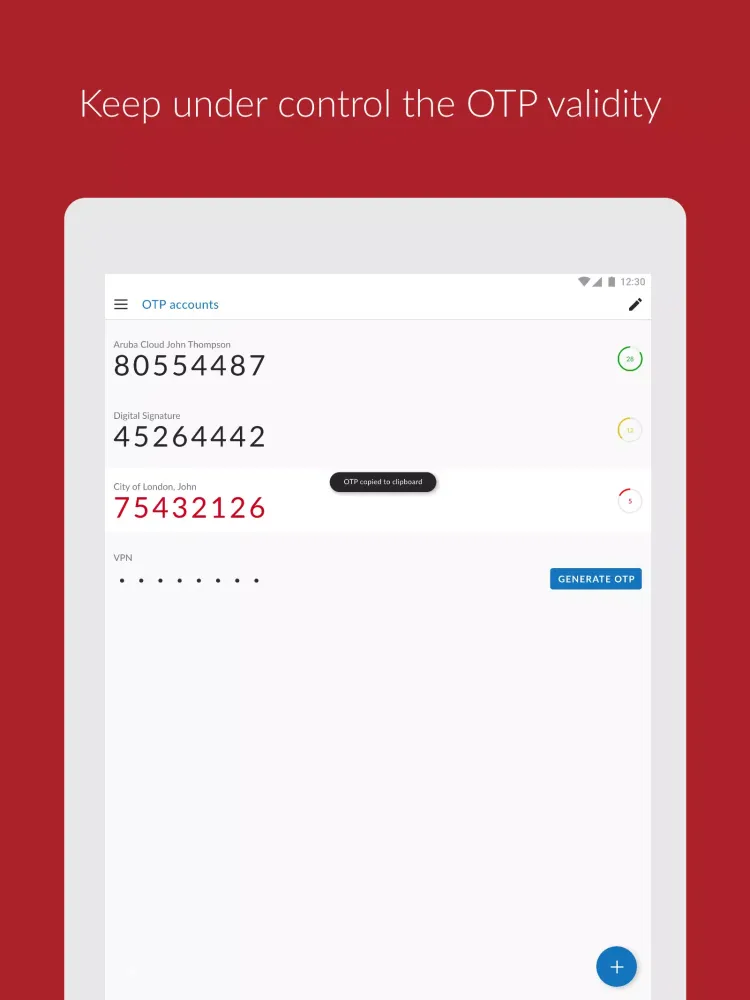Aruba OTP应用截图