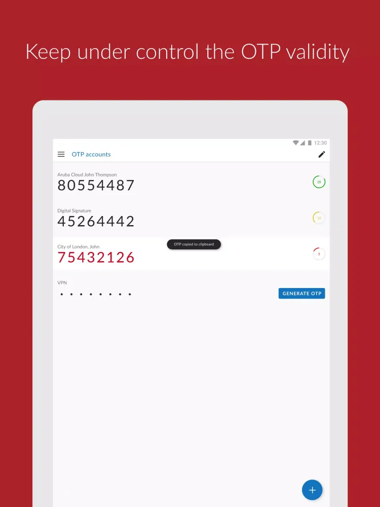 Aruba OTP应用截图
