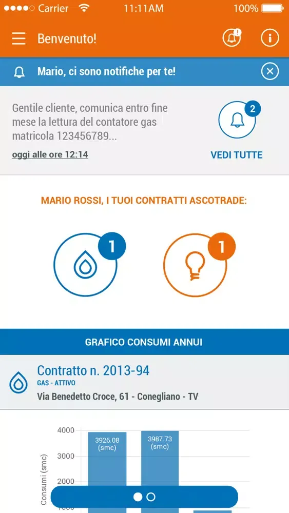 Capturas de tela do AscopiaveEnergie App gas luce