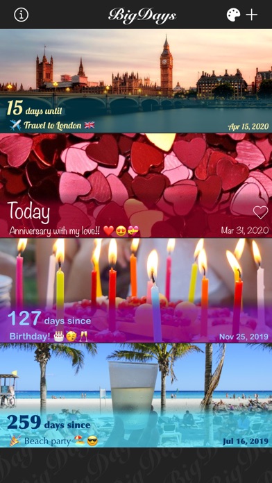 Ảnh chụp màn hình của Big Days - Events Countdown