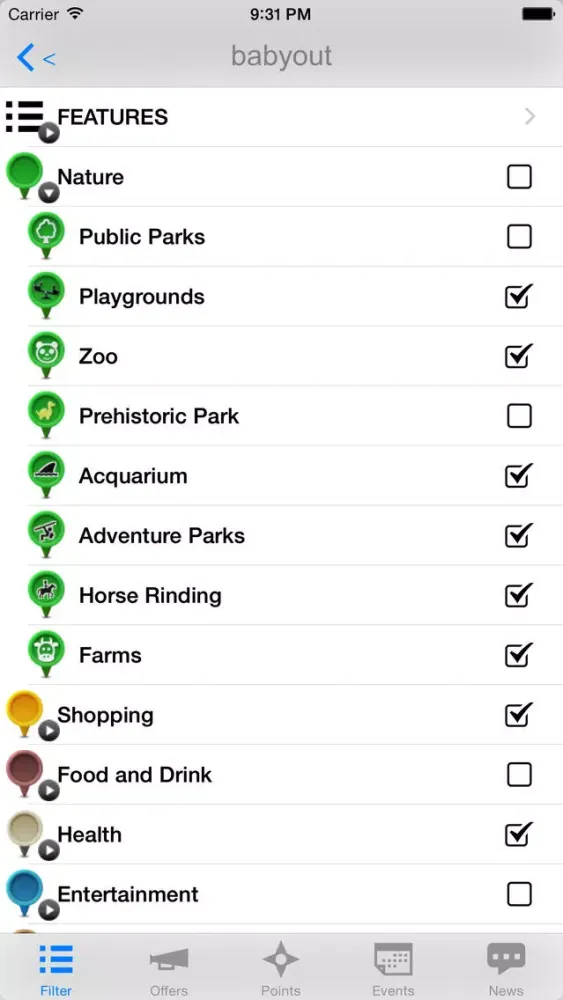 Capturas de tela do BabyOut World: Travel Guide for Families with Kids
