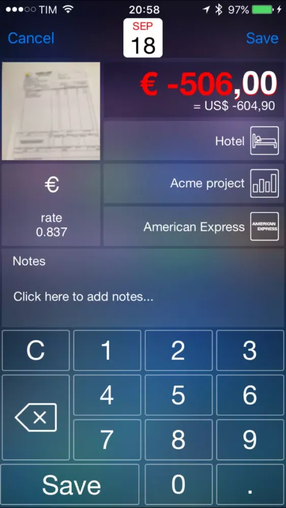 Live Expenses Gold سکرین شاٹس