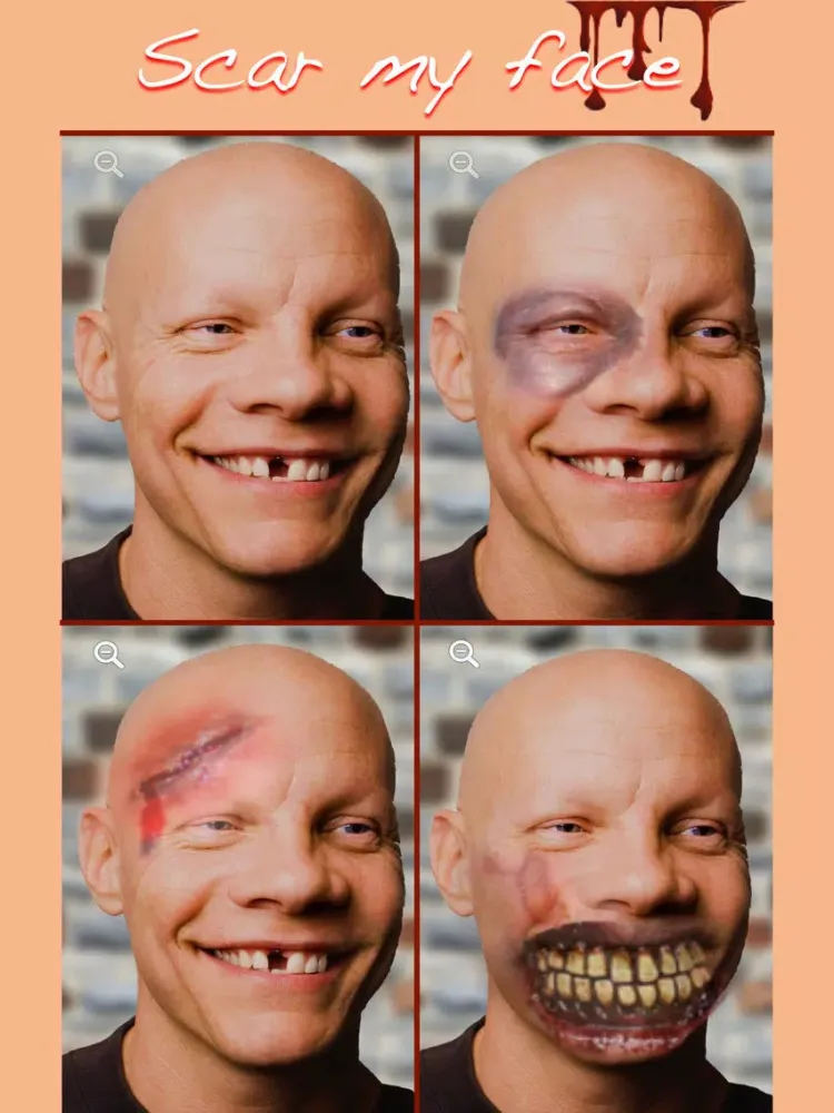 Scar My Face Photo Booth - Camera FX funny and crazy effects : injuries cuts bruises blod iPad 应用截图
