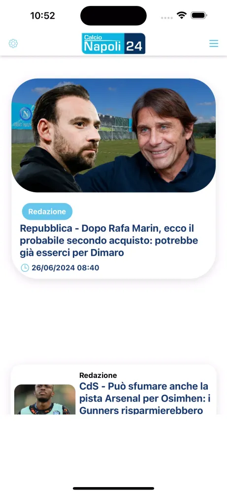 Screenshot di CalcioNapoli24