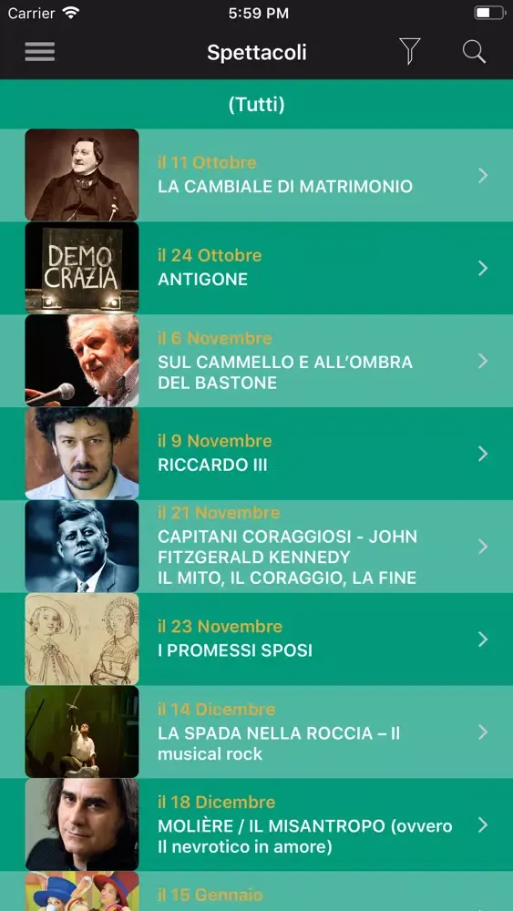 Tangkapan skrin Carcano Scuole