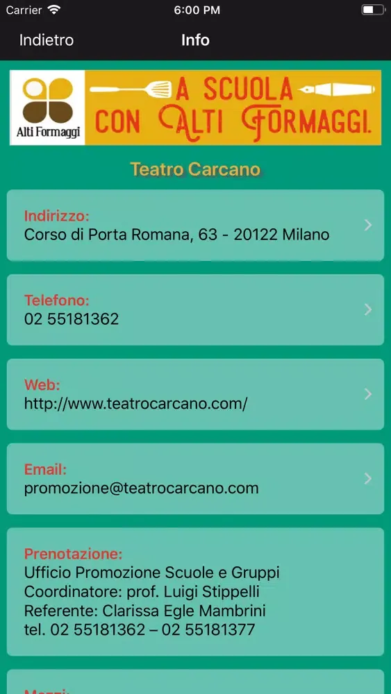 Tangkapan skrin Carcano Scuole