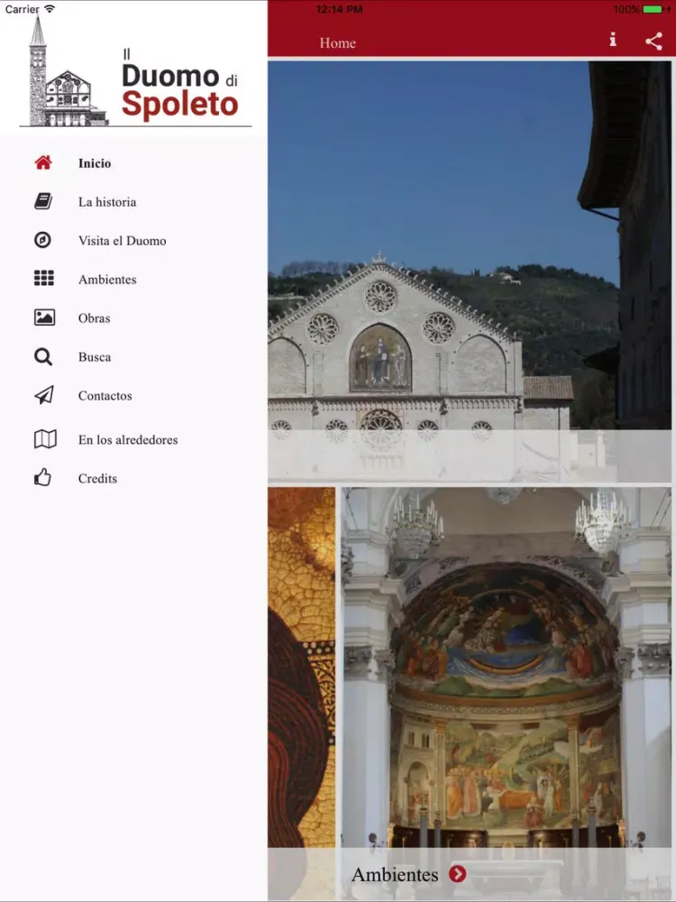 Capturas de tela do La Catedral de Spoleto iPad 