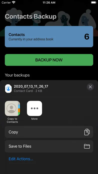 تصاویر Contacts Backup Smart
