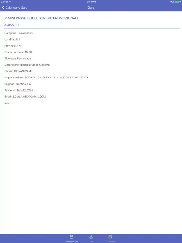 Gare ciclismo FCI iPad  Screenshots