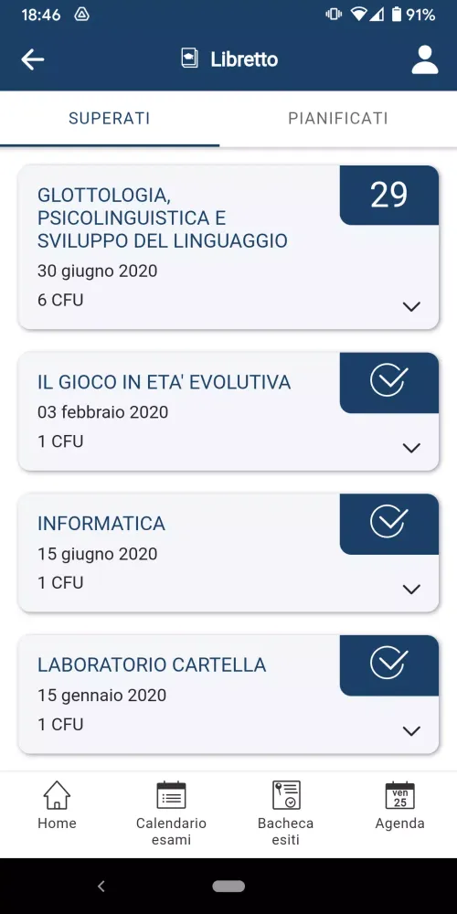 Capturas de tela do myUniTS