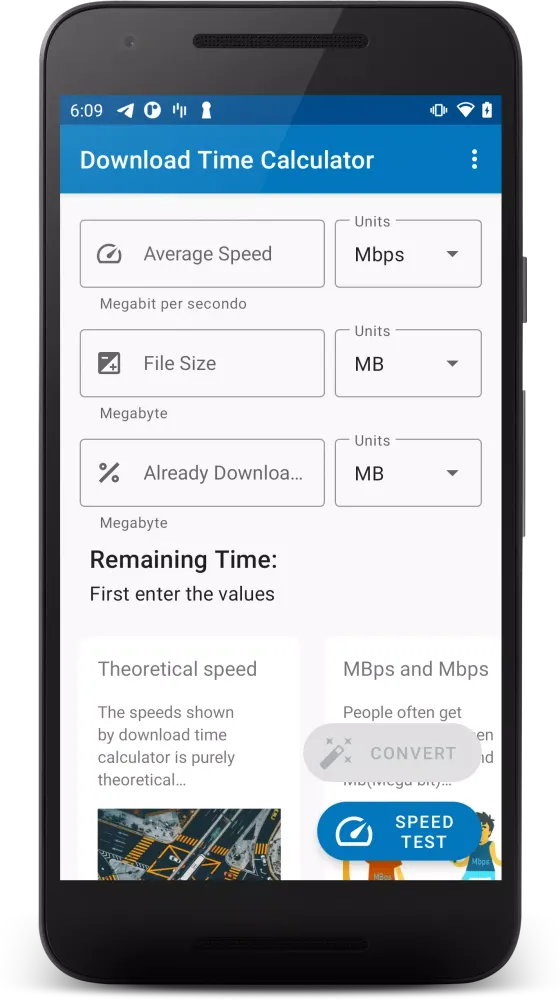 Download Time Calculator سکرین شاٹس