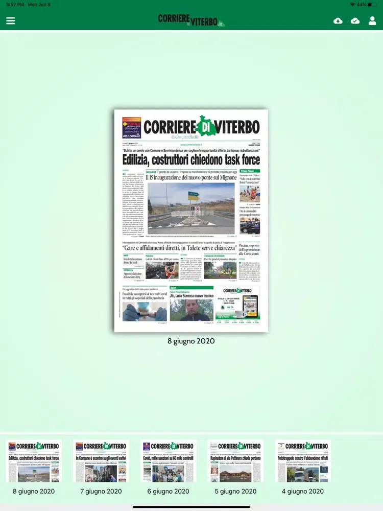 Corriere di Viterbo digitale iPad  Screenshots