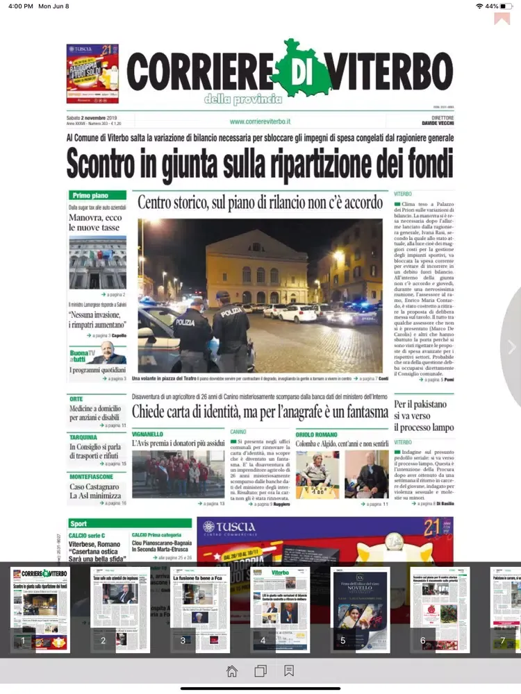 Corriere di Viterbo digitale iPad  Screenshots