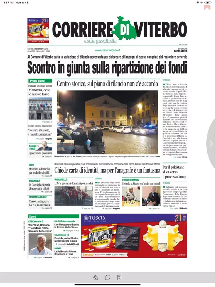 Corriere di Viterbo digitale iPad  Screenshots