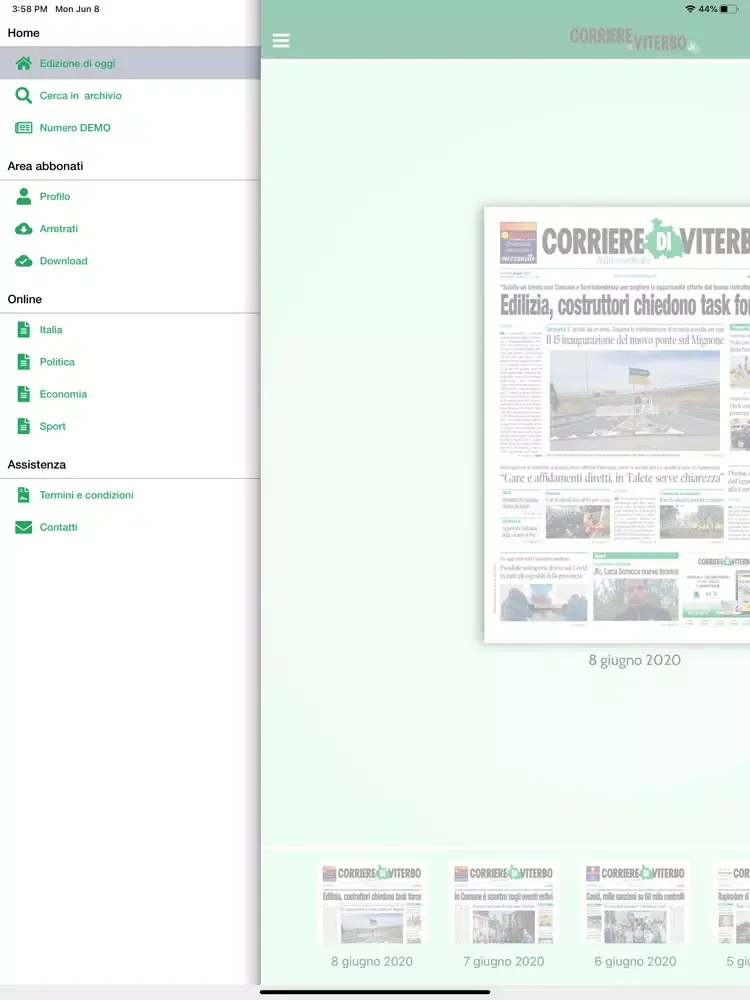 Corriere di Viterbo digitale iPad  Screenshots