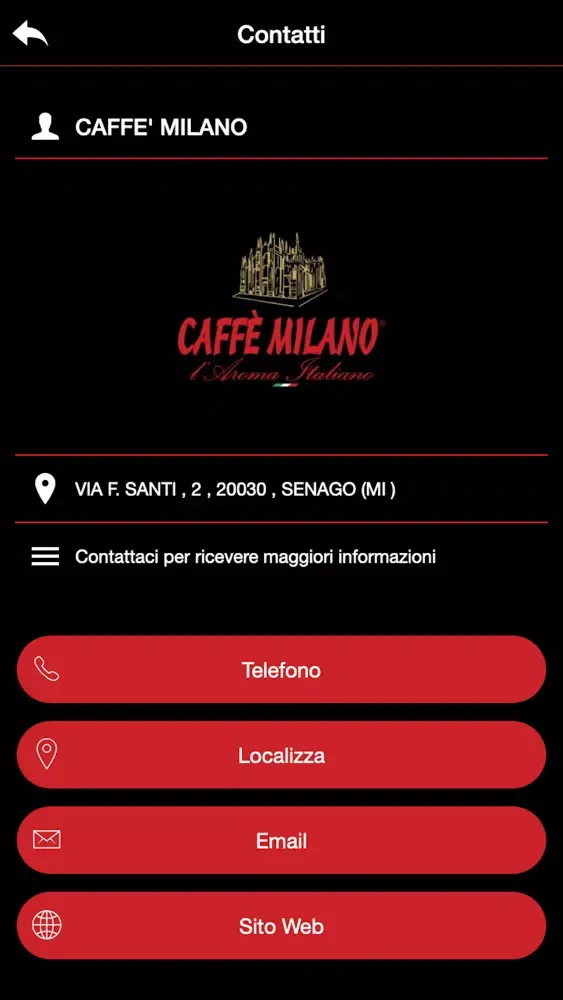 Tangkapan skrin Caffè Milano