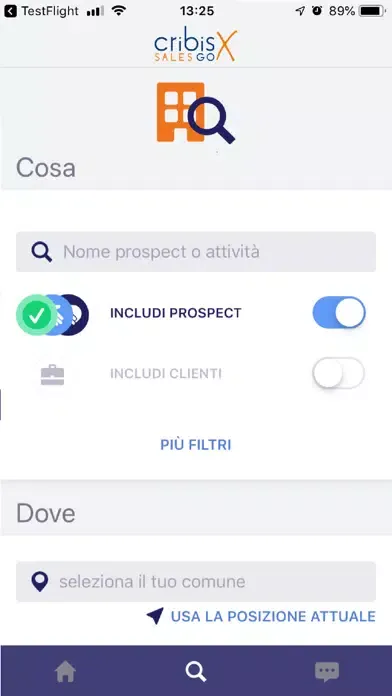 Screenshot di CRIBIS Sales GO