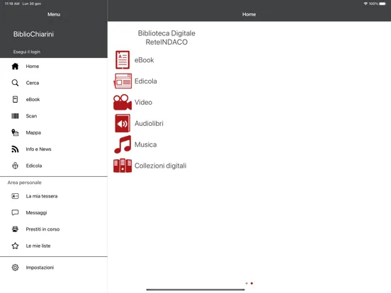 BiblioChiarini iPad  스크린샷