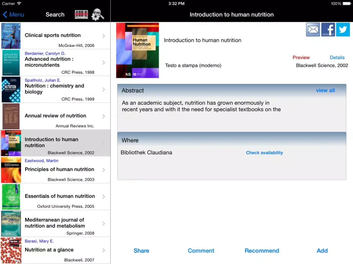 Biblio Claudiana iPad 應用截圖