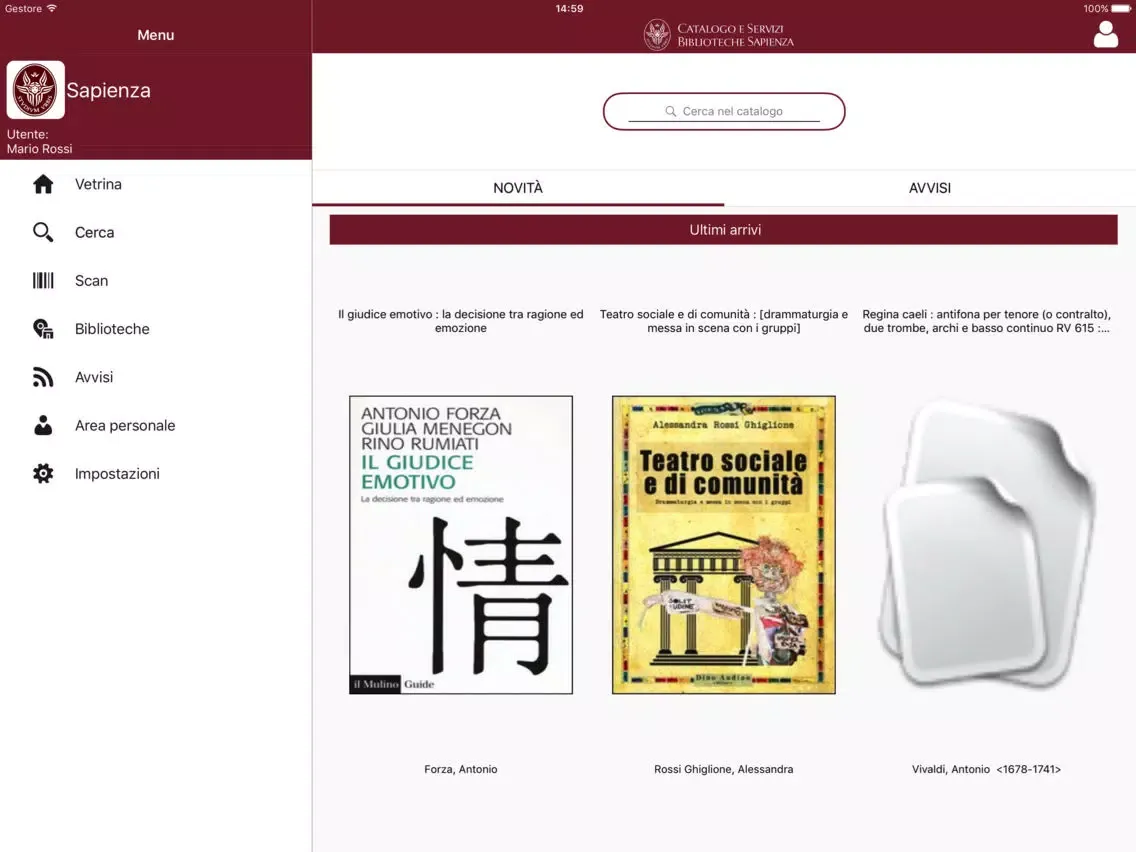 تصاویر BiblioSapienza iPad 