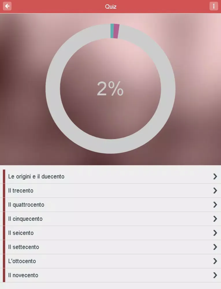 Tangkapan skrin SSF Letteratura italiana iPad 