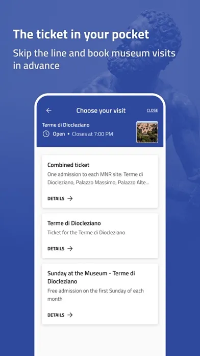 Capturas de tela do Musei Italiani