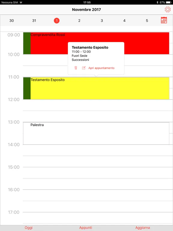 Tangkapan skrin Arianna Agenda iPad 
