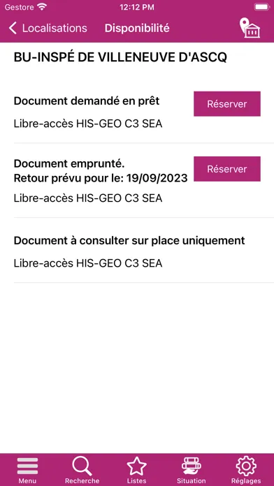 Captures d'écran de BU INSPÉ Lille HdF